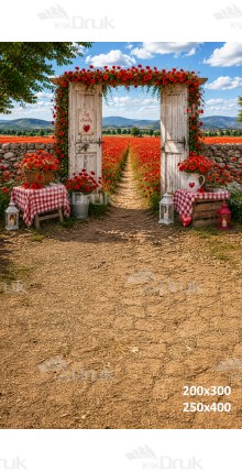 Tło fotograficzne „Makowa brama pełna romantyzmu” | 4203